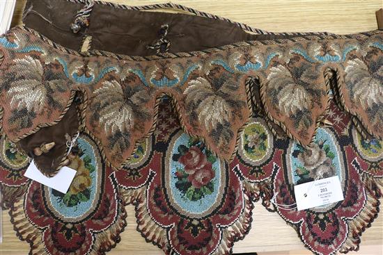 Two Victorian beadwork pelmets